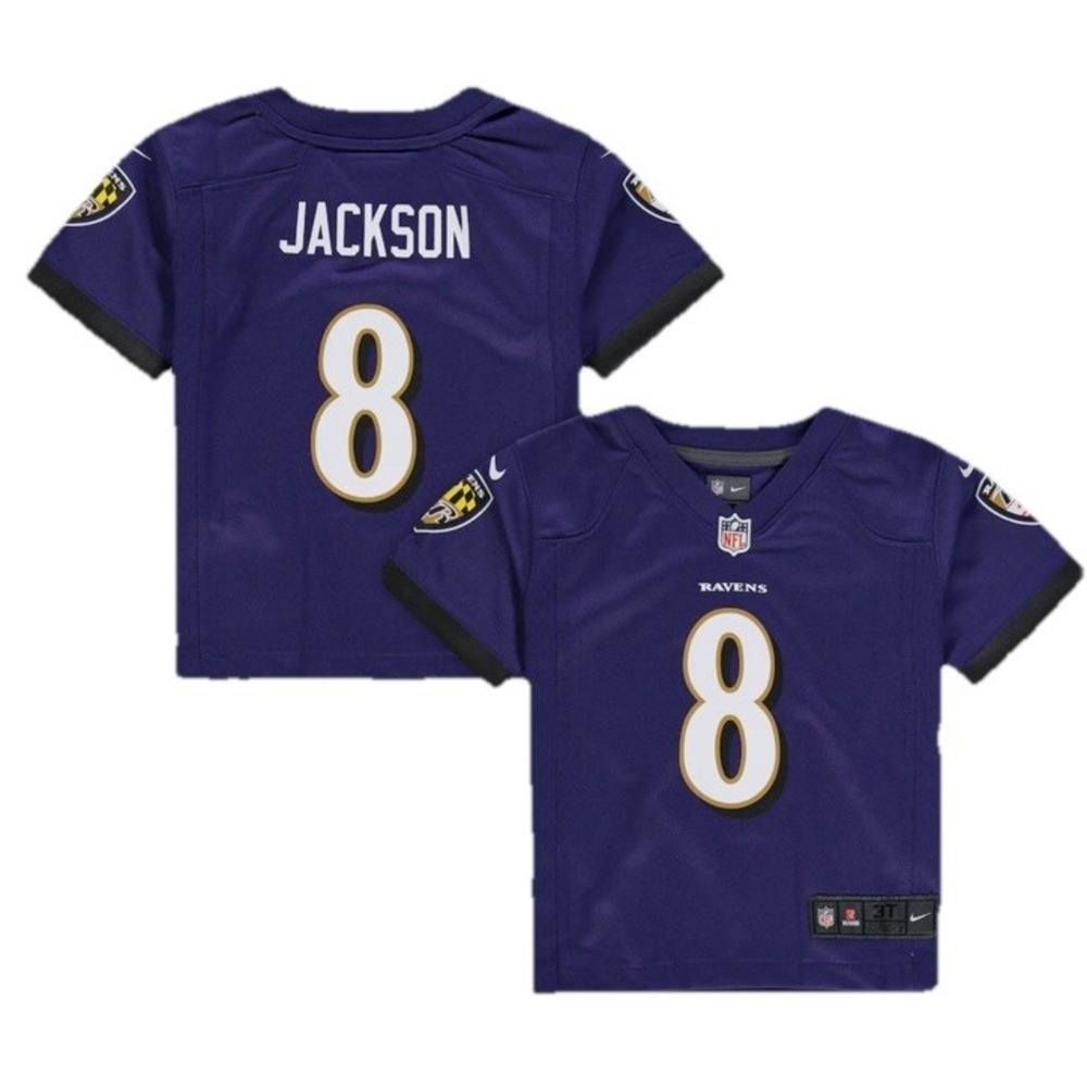 Nike Baltimore Ravens Lamar Jackson Purple Limited Jersey NWT Youth Size M 5/6
